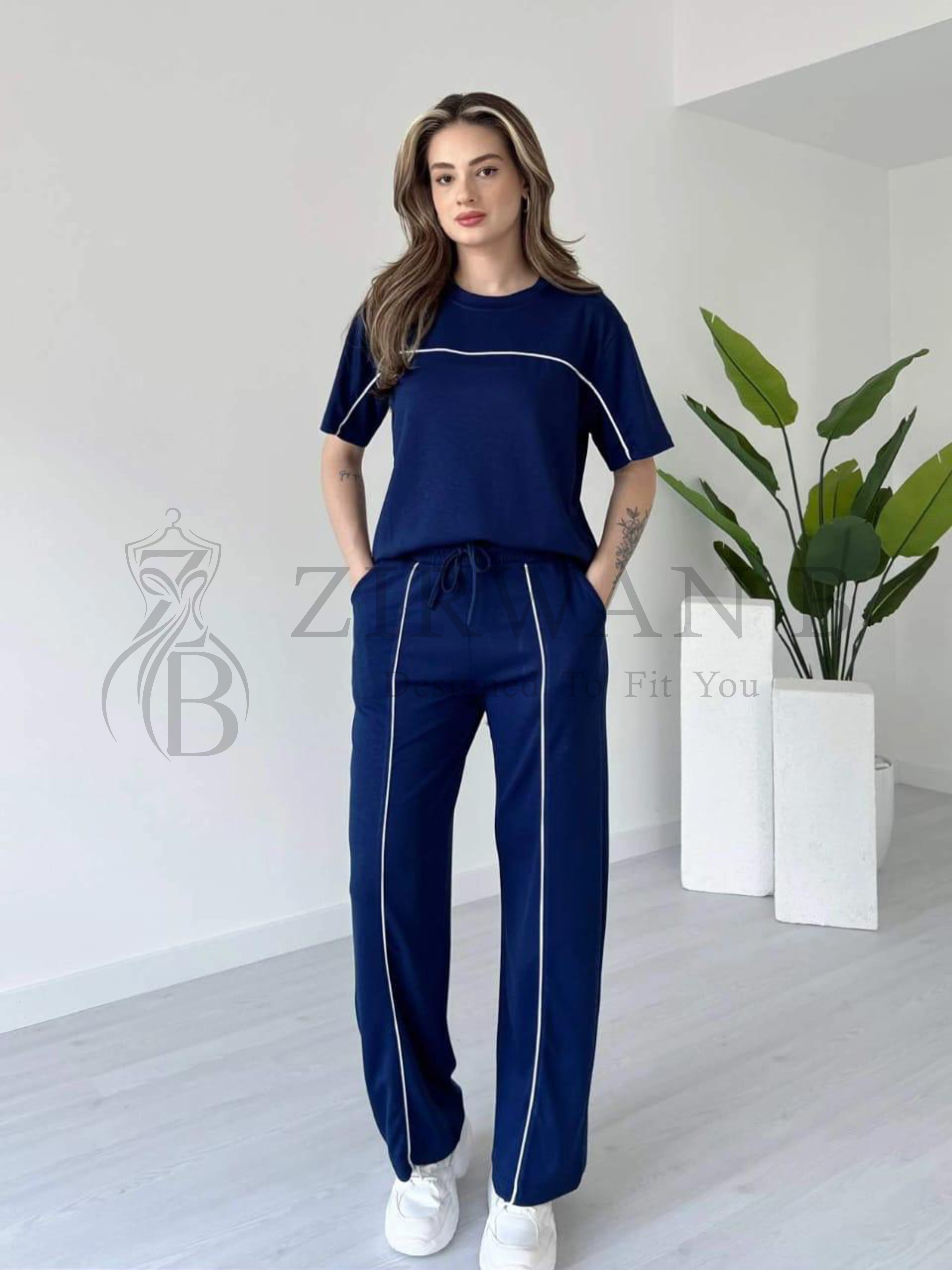 2-Piece Lacivert CO ORDS Easy Wear