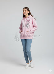 Pink Bow Hoodie – Soft Fleece Pullover with Cute Bow Detail