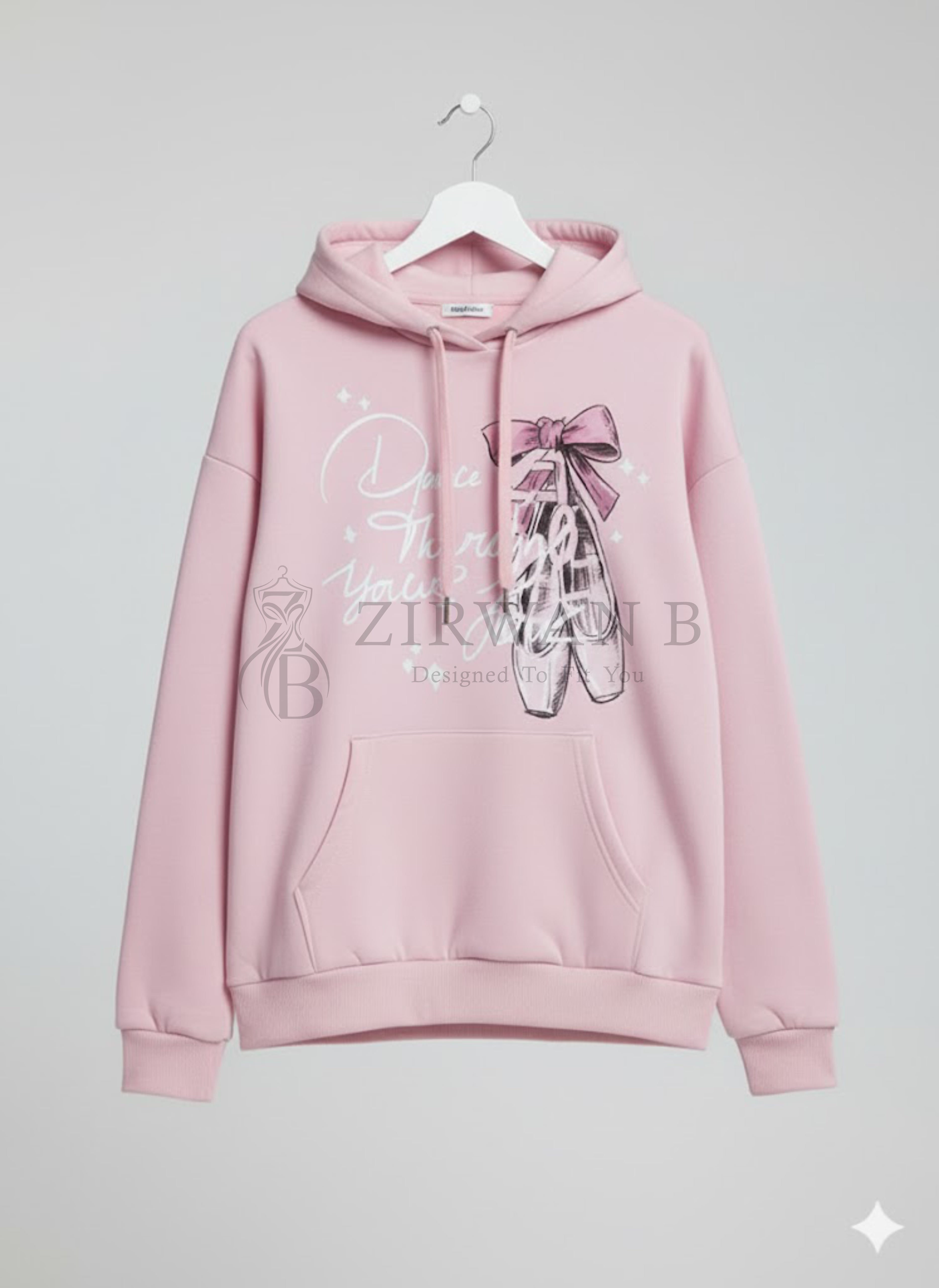 Pink Bow Hoodie – Soft Fleece Pullover with Cute Bow Detail
