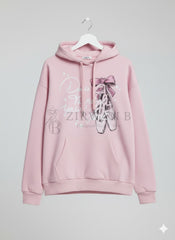 Pink Bow Hoodie – Soft Fleece Pullover with Cute Bow Detail