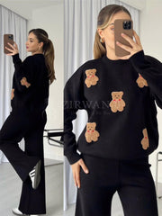 Brown Teddy Bear Fleece Winter Co-ord Set