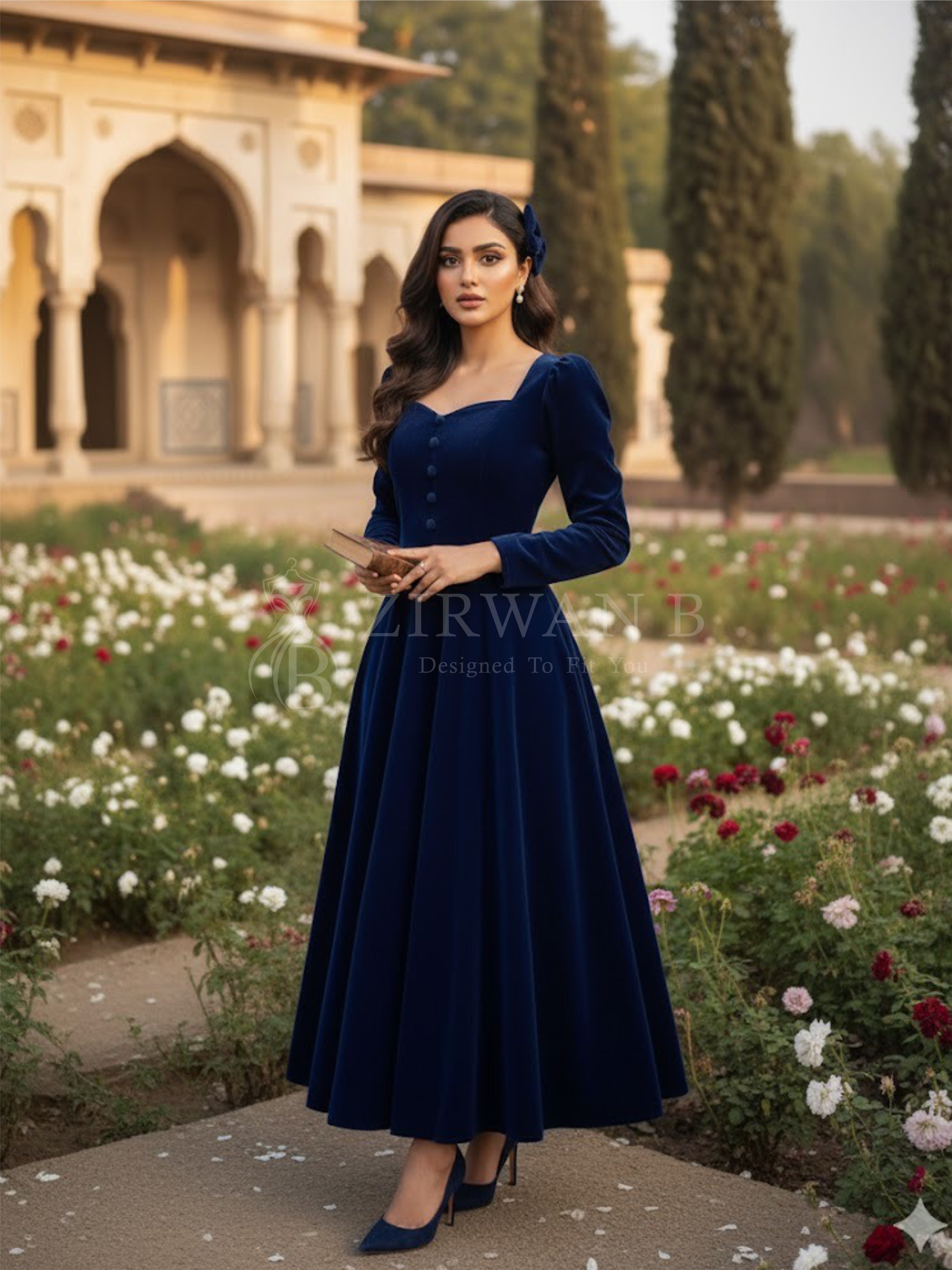 Vintage-Inspired Velvet Sweetheart Maxi Dress