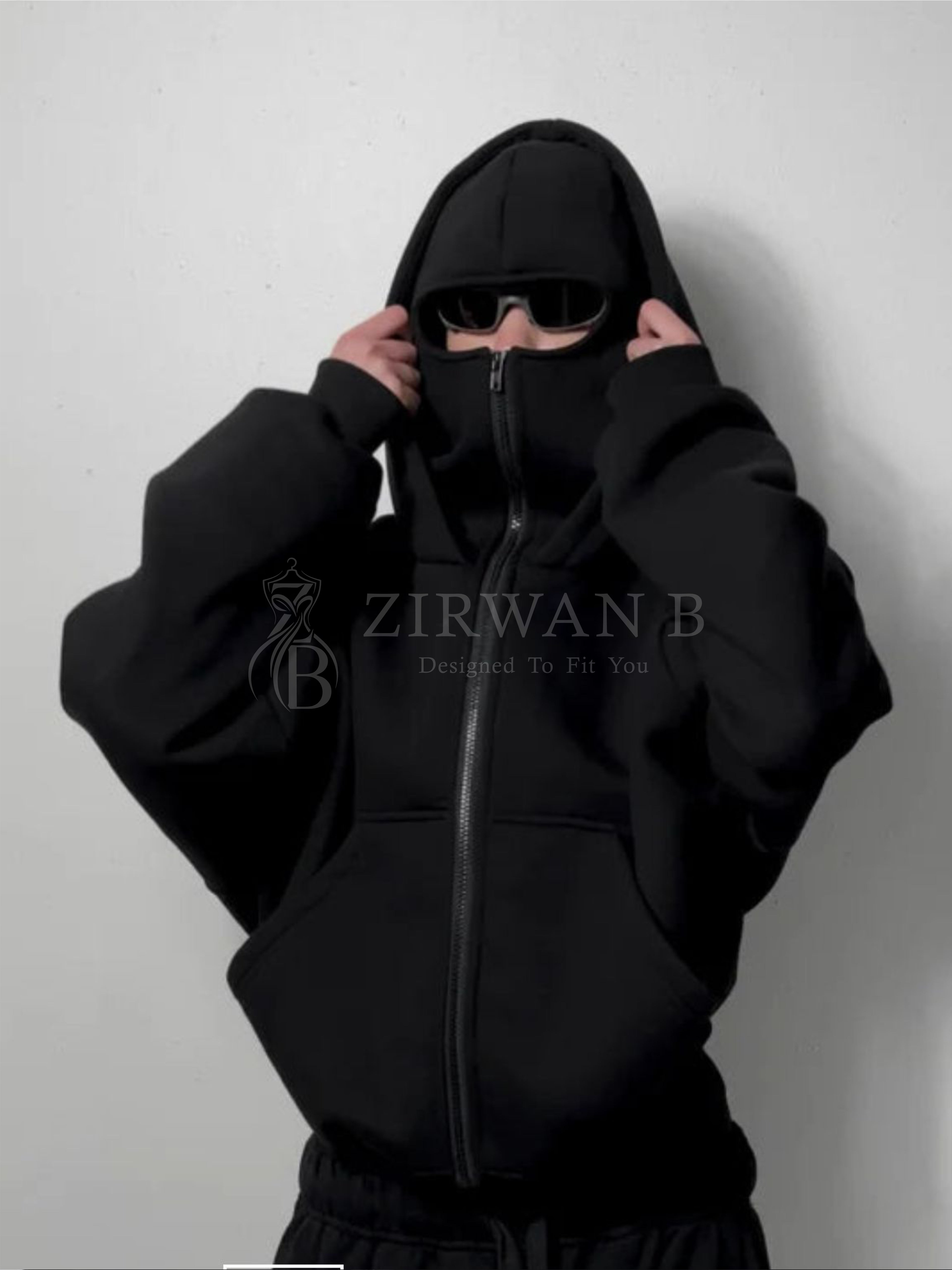 Black Ninja Full-Zip Hoodie